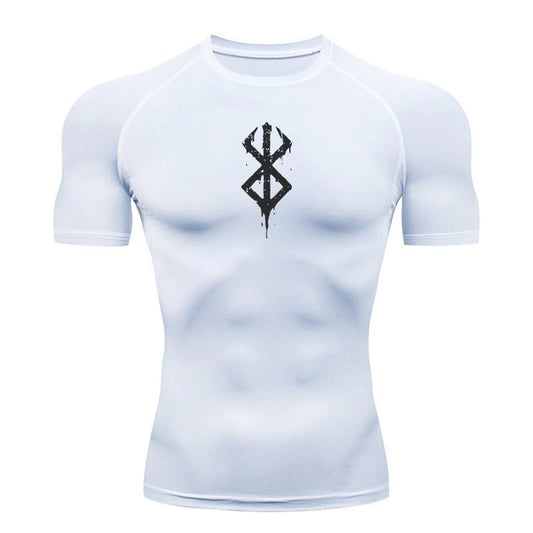 "BERSERK" Short Sleeve "White" Compression T-Shirt